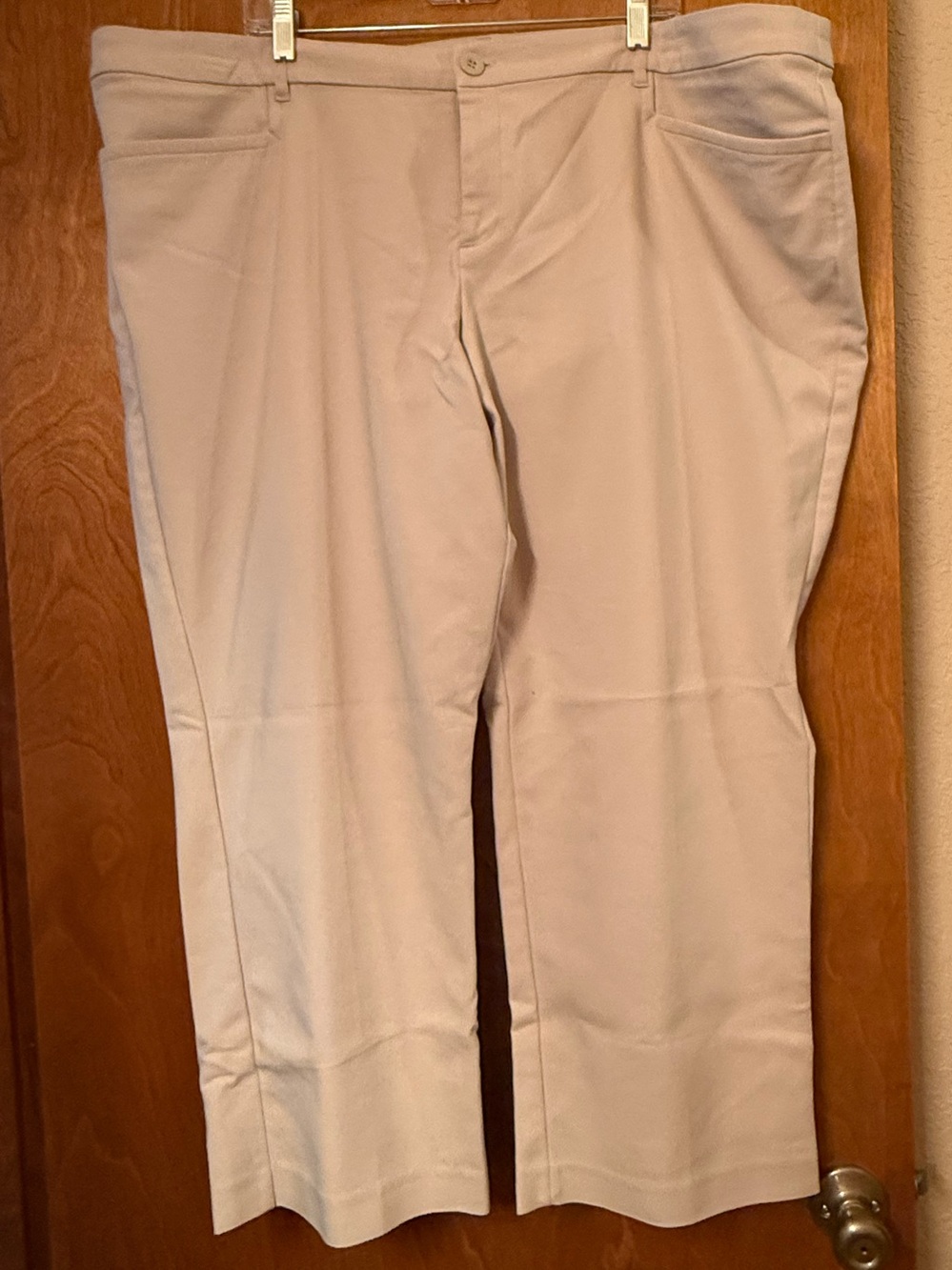 CJ Banks Beige Straight-Leg Women's Trousers